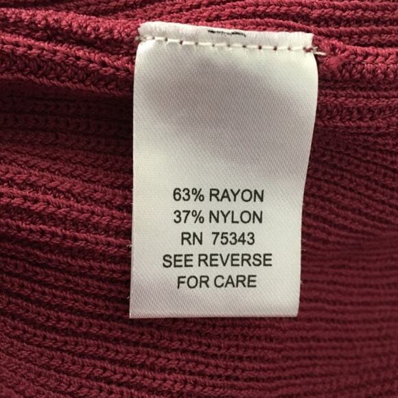 Torn By Ronny Kobo Scoop Neck Peplum Knit Sweater Burgundy Size S - Picture 9 of 10